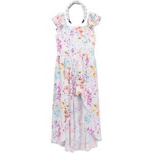 image:imageSpeechless Womens Floral Print Flutter Sleeve Smocked Walk Thru Maxi Dress with HeadbandIvoryMulti