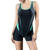 image:imageUhnice Womens Athletic Boyleg One Piece Swimsuit Racing Training Sports Swimwear