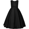 image:imageUhnice Girls Satin Flower Girl Dress with Detachable Bow Sleeveless Ankle Length Party Gown for Wedding BirthdayBlack