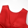 image:imageUhnice Girls Satin Flower Girl Dress with Detachable Bow Sleeveless Ankle Length Party Gown for Wedding BirthdayRed