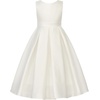 image:imageUhnice Girls Satin Flower Girl Dress with Detachable Bow Sleeveless Ankle Length Party Gown for Wedding BirthdayWhite