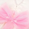 image:imageUhnice Girls Satin Flower Girl Dress with Pearl Trim Organza Sash and Detachable Bow Sleeveless Ankle Length Formal GownWhite With Pink Sash and Bow