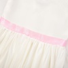 image:imageUhnice Girls Satin Flower Girl Dress with Pearl Trim Organza Sash and Detachable Bow Sleeveless Ankle Length Formal GownWhite With Pink Sash and Bow