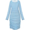 image:imageUhnice Flower Girl Long Sleeve Ruched Bodycon Dress for Wedding Party DanceBlue