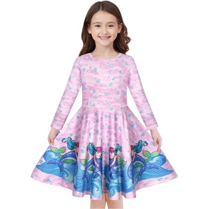 image:imageQuedoris Girls Dress Unicorn Printed Casual Party Twirly Dress for Kids in 2t to 10 Years